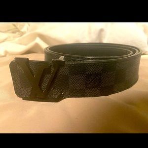 Authentic Black Louis Vuitton Damier Belt Size 36